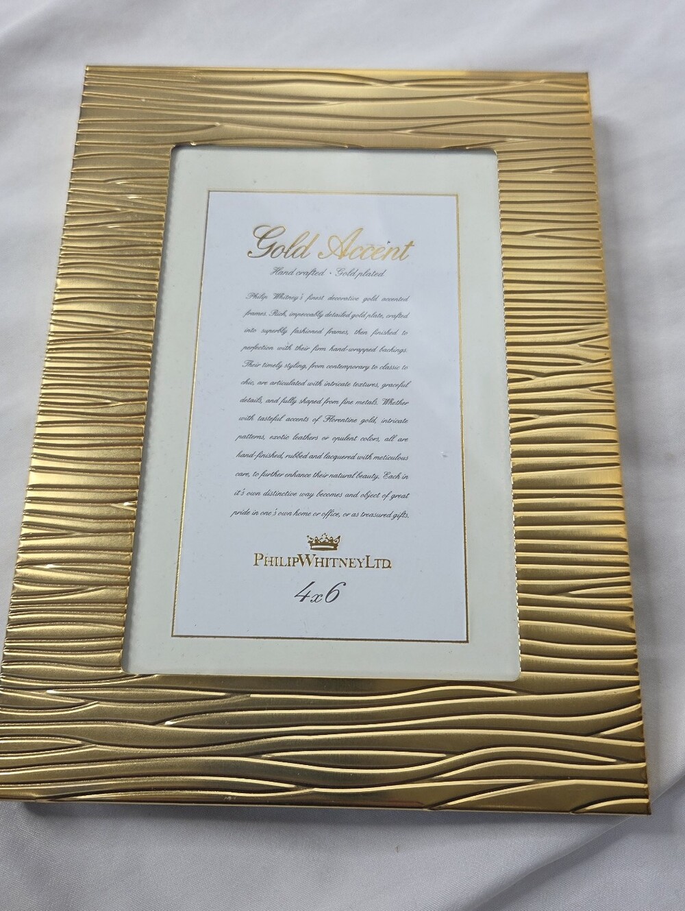 Gold Accent Textured Picture Frame Philip Whitney Ltd. Gold Plated